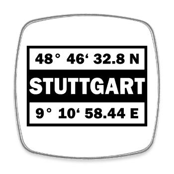Stuttgart Koordinaten Stadt Stuttgart - Viereckiger Kühlschrankmagnet - Weiß - Vorne