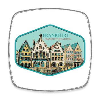 centre historique : Hôtel de ville de Francfort - Magnet carré - blanc - Devant