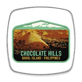 The Chocolate Hills, Insel Bohol, Philippinen - Viereckiger Kühlschrankmagnet - Weiß - Vorne