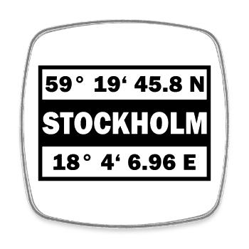 Stockholm coordonne la ville de Stockholm - Magnet carré - blanc - Devant