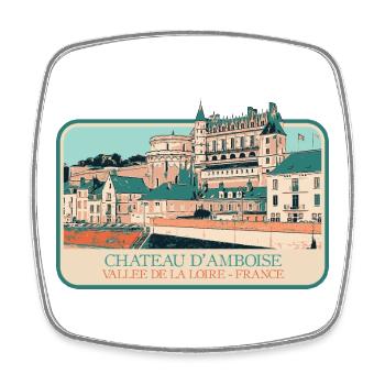 Château d'Amboise, Loire-Tal - Viereckiger Kühlschrankmagnet - Weiß - Vorne