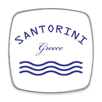 Santorin Grèce Vagues - Magnet carré - blanc - Devant