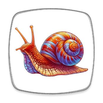 Schnecke - Viereckiger Kühlschrankmagnet - Weiß - Vorne