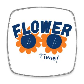 Lass die Blumen sprechen - Viereckiger Kühlschrankmagnet - Weiß - Vorne