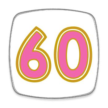 60. 60 ANS. 60e ANNIVERSAIRE. ANNIVERSAIRE 60 ANS. - Magnet carré - blanc - Devant