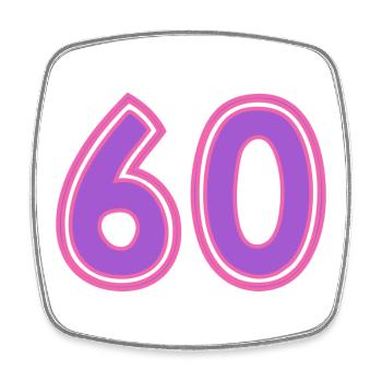 60 - Square fridge magnet - white - Front
