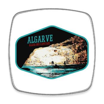 Algar dos Capitaes Höhle, Lagoa, Algarve - Viereckiger Kühlschrankmagnet - Weiß - Vorne