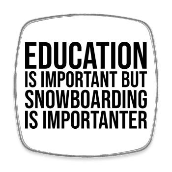 Snowboard - Square fridge magnet - white - Front
