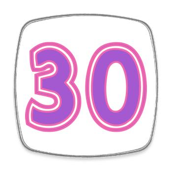 30. 30 YEARS. 30th ANNIVERSARY. 30TH ANNIVERSARY. - Square fridge magnet - white - Front