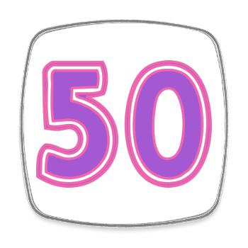50. 50 ANS. 50e ANNIVERSAIRE. ANNIVERSAIRE 50 ANS. - Magnet carré - blanc - Devant