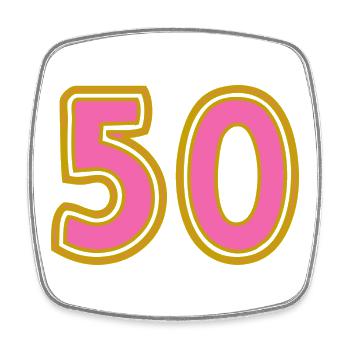 50. 50 YEARS. 50th ANNIVERSARY. 50 YEARS ANNIVERSARY. - Square fridge magnet - white - Front