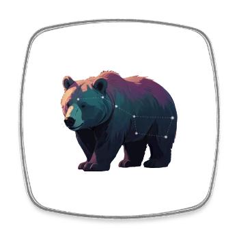 Star Bear in Vibrant Colors - Square fridge magnet - white - Front