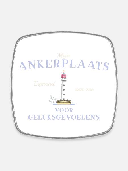 Egmond aan zee, Pays-Bas, Anchorage Glück - Magnet carré - blanc