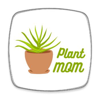 Plant Mom Aloe Pot Illustration - Square fridge magnet - white - Front