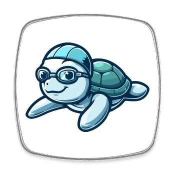 Learned Loggerhead: The Oceanic Scholar - Square fridge magnet - white - Front