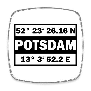 Potsdam Koordinaten Stadt Potsdam - Viereckiger Kühlschrankmagnet - Weiß - Vorne