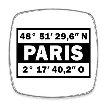 Paris coordinates City of Paris - Square fridge magnet - white - Front