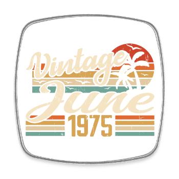 Juni 1975 Jubiläum 1975 Retro 1975 Juni 1975 - Viereckiger Kühlschrankmagnet - Weiß - Vorne