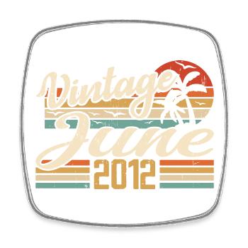 Juin 2012 anniversaire 2012 Retro 2012 Juin 2012 - Magnet carré - blanc - Devant