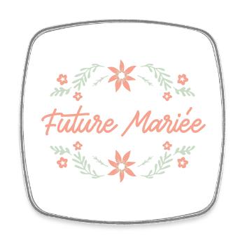 future mariée - Magnet carré - blanc - Devant