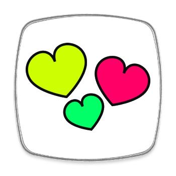 MOM. MOTHER'S DAY. HEART. HAPPY BIRTHDAY - Square fridge magnet - white - Front