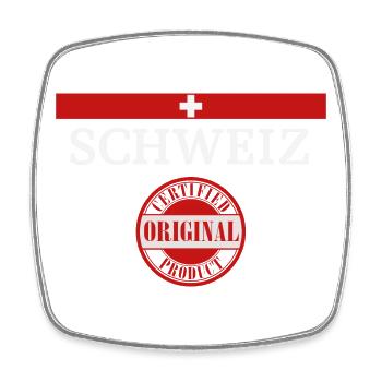 Flagge der Schweiz, Schweizer Stolz - Viereckiger Kühlschrankmagnet - Weiß - Vorne