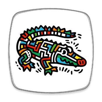 Alligator-Krokodil - Viereckiger Kühlschrankmagnet - Weiß - Vorne