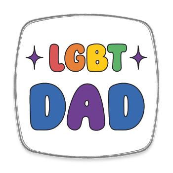 LGBTQ-Pride-Monat - LGBT-Vater - Viereckiger Kühlschrankmagnet - Weiß - Vorne