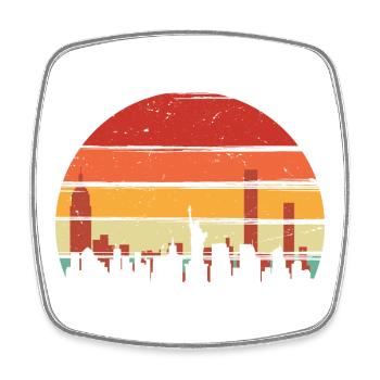 Sunset Skyline Echo - Square fridge magnet - white - Front