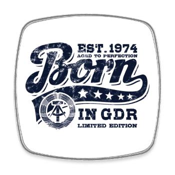 Born in GDR 1974 - Birthday - Ossi Gift - Square fridge magnet - white - Front