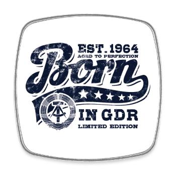 Né en RDA 1964 - Anniversaire - Cadeau Ossi - Magnet carré - blanc - Devant