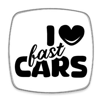 i love cars Autos Sportauto Tuner Symbol Grafik - Viereckiger Kühlschrankmagnet - Weiß - Vorne