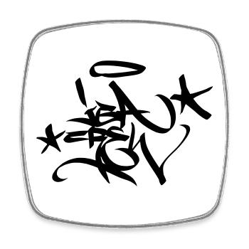 Graffiti Tag JGA Crew Angel 02 1C - Square fridge magnet - white - Front