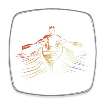 90s Rowing Drawing - Square fridge magnet - white - Front