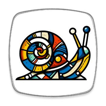 Snail - Square fridge magnet - white - Front