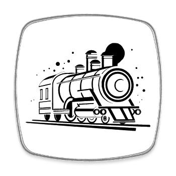 Graphiques de locomotive - Magnet carré - blanc - Devant