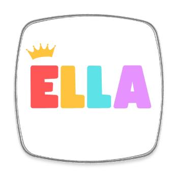 Ella! Customizable - Square fridge magnet - white - Front