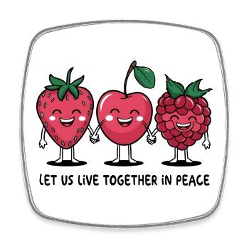 Berries of Peace - Square fridge magnet - white - Front