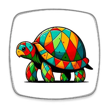 Harlequin Tortoise - Square fridge magnet - white - Front