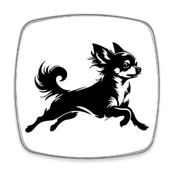 Chihuahua - Viereckiger Kühlschrankmagnet - Weiß - Vorne