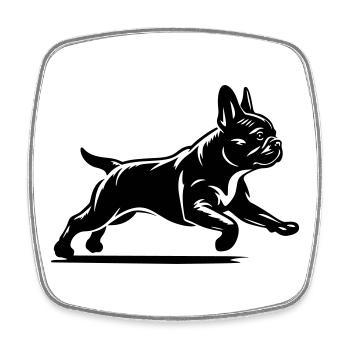 Bouledogue Français - Magnet carré - blanc - Devant