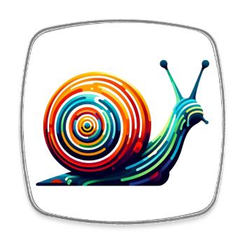Escargot - Magnet carré - blanc - Devant