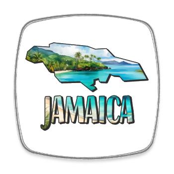 Watercolor Map of Jamaica - Square fridge magnet - white - Front