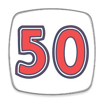 50. 50 YEARS. 50th ANNIVERSARY. 50 YEARS ANNIVERSARY. - Square fridge magnet - white - Front