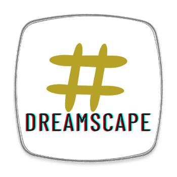 Dreamscape hatch tag slogan - Square fridge magnet - white - Front
