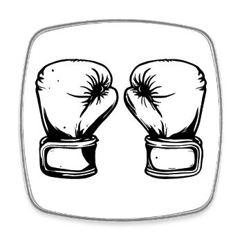 Boxhandschuhe Zeichnung - Viereckiger Kühlschrankmagnet - Weiß - Vorne