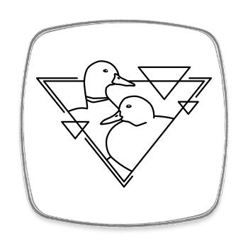 Two ducks in geometric design - Square fridge magnet - white - Front