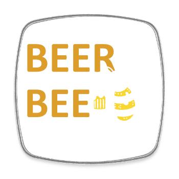 beerbee bier biene partyspruc biertrinker geschenk - Viereckiger Kühlschrankmagnet - Weiß - Vorne