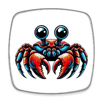 Crabe - Magnet carré - blanc - Devant