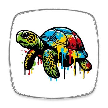 Turtle - Square fridge magnet - white - Front